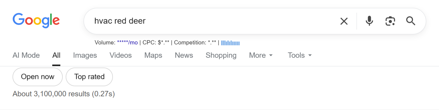 Google Search HVAC Red Deer