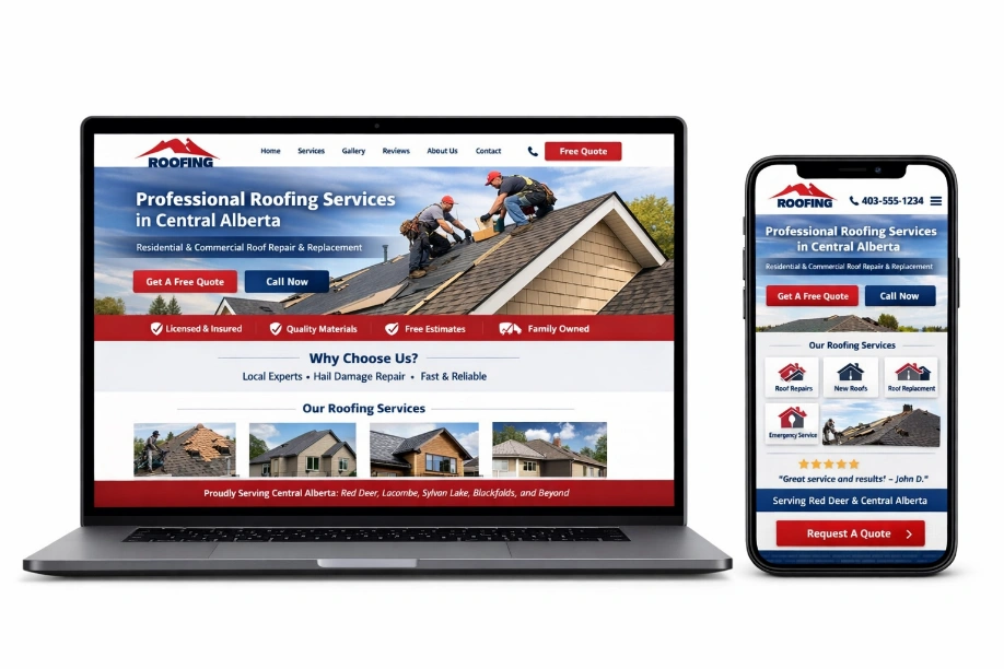 Roofing Web Design Red Deer