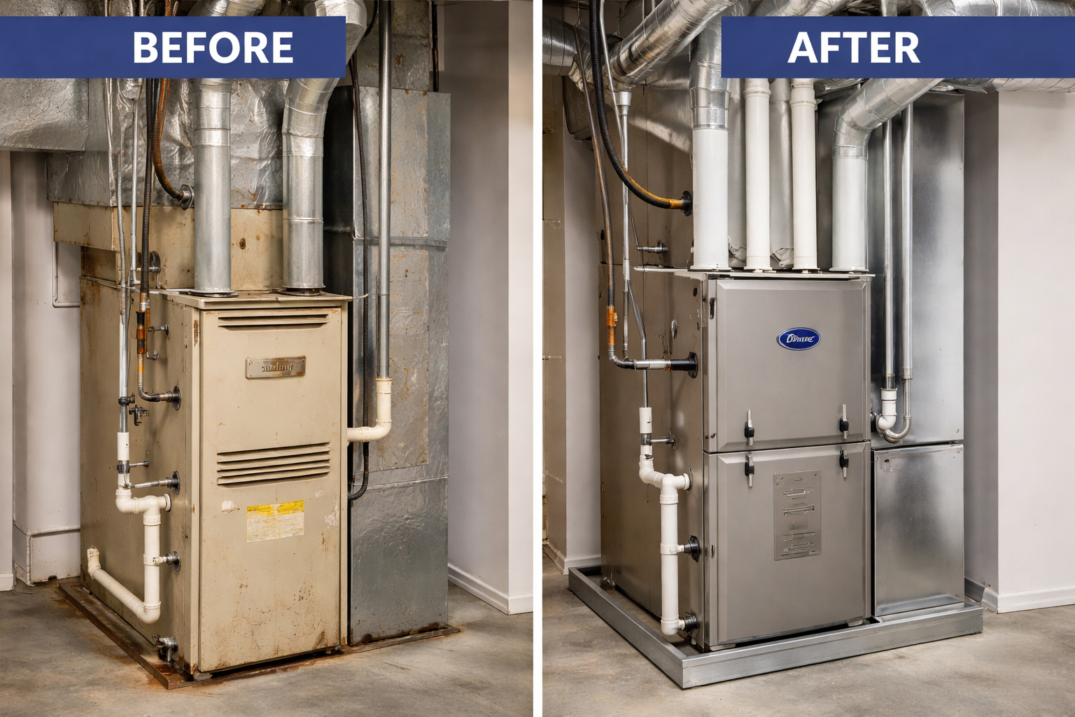 Before After Furnace Install