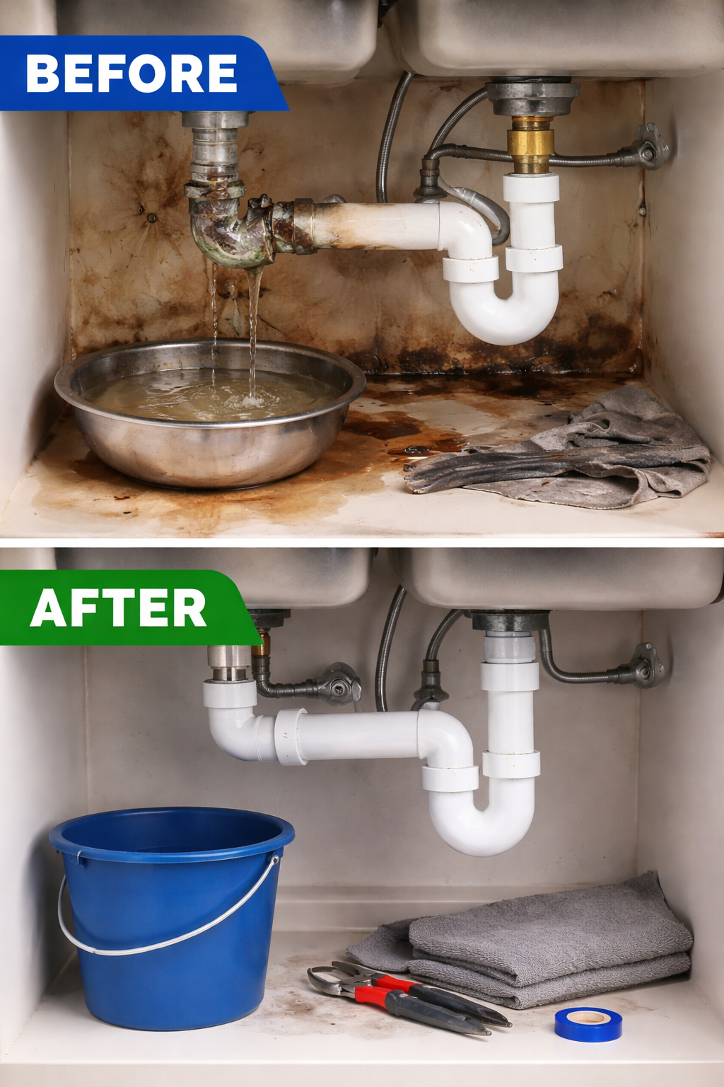 Before After Plumbing Work